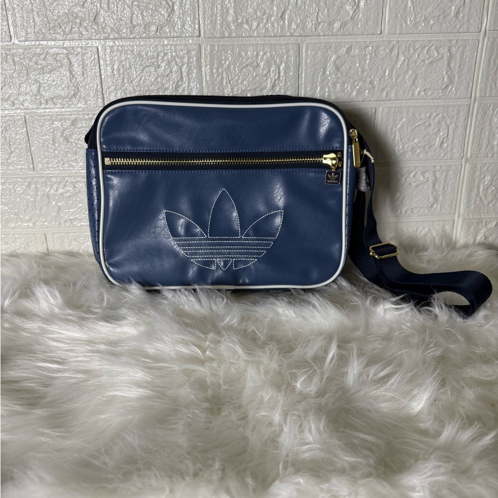 Adidas Blue Crossbody Bag with White Accents